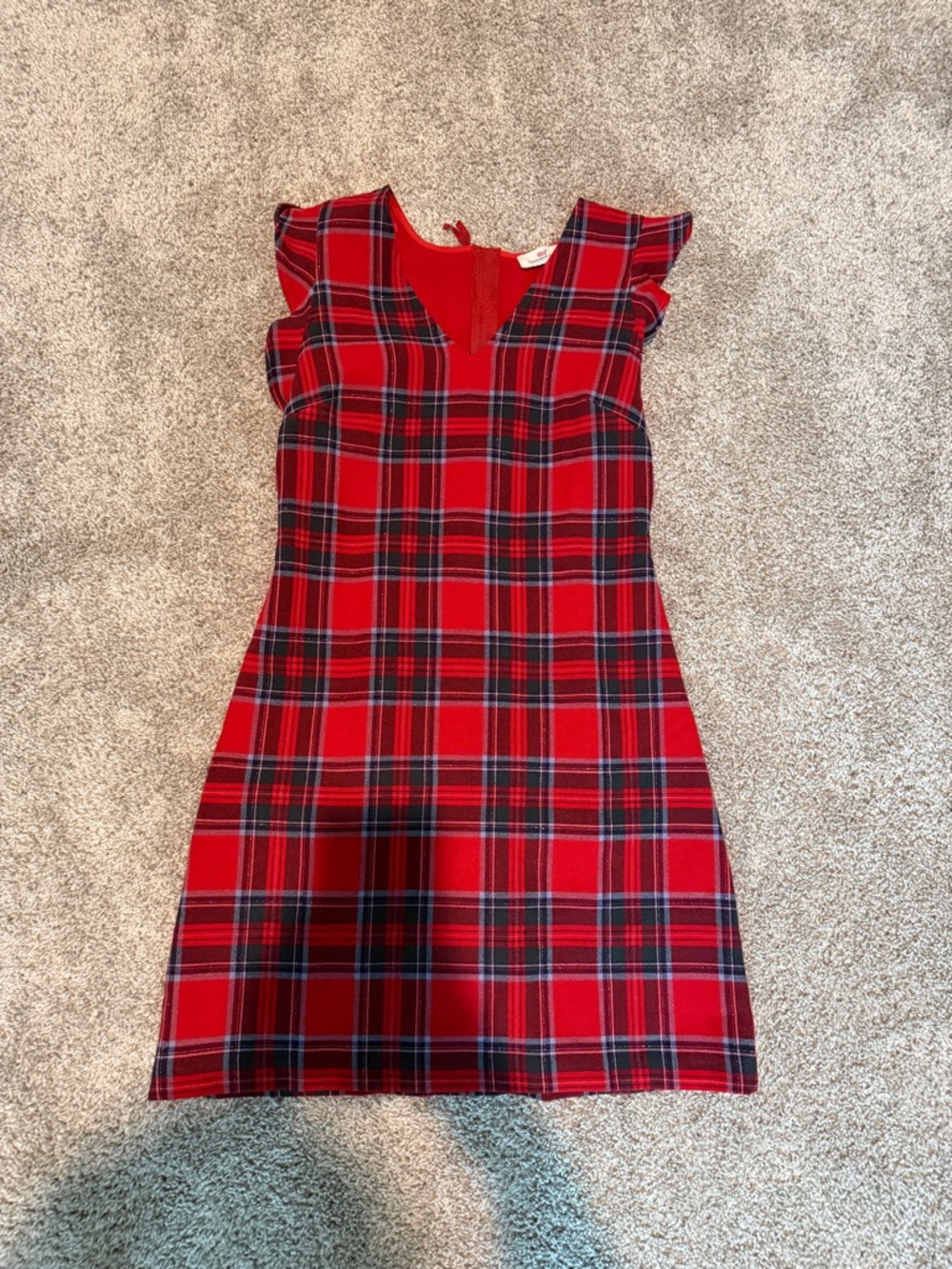 Vineyard Vines Red Plaid Dress with Navy & Green Accents